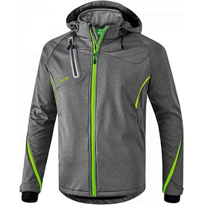 Erima Herren Softshelljacke Function (9060710), grau melange/green gecko, L Erima Herren Softshelljacke Function (9060710), grau melange/green gecko, L