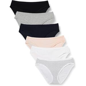 Amazon Essentials Damen Bikinihose aus Baumwolle (in Übergröße erhältlich), 6er-Pack, Mehrfarbig/Heide/Streifen, 42 Amazon Essentials Damen Bikinihose aus Baumwolle (in Übergröße erhältlich), 6er-Pack, Mehrfarbig/Heide/Streifen, 42