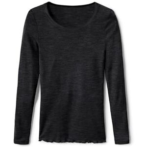 CALIDA True Confidence Langarmshirt Damen, aus Wolle-Seide, Feinripp, temperaturausgleichend, geruchshemmend WS schwarz 40-42 CALIDA True Confidence Langarmshirt Damen, aus Wolle-Seide, Feinripp, temperaturausgleichend, geruchshemmend WS schwarz 40-42