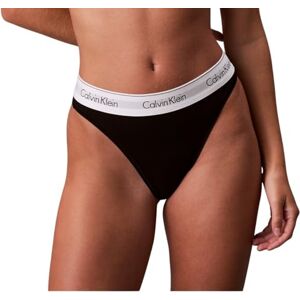 Calvin Damen Slip Bikini Form High Leg mit Logobund, Schwarz (Black), L Calvin Damen Slip Bikini Form High Leg mit Logobund, Schwarz (Black), L