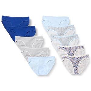 Amazon Essentials Damen Bikinihose aus Baumwolle (in Übergröße erhältlich), 10er-Pack, Blassblau/Blau/Grau Meliert/Floral/Streublumen, 42 Amazon Essentials Damen Bikinihose aus Baumwolle (in Übergröße erhältlich), 10er-Pack, Blassblau/Blau/Grau Meliert/Floral/Streublumen, 42