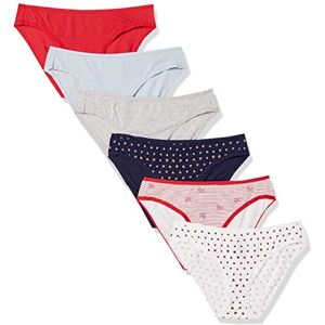 Amazon Essentials Damen Unterhose im Bikini-Schnitt aus Baumwolle Auslauffarben, 6er-Pack, Herzen/Mehrfarbig/Streifen, 40 Amazon Essentials Damen Unterhose im Bikini-Schnitt aus Baumwolle Auslauffarben, 6er-Pack, Herzen/Mehrfarbig/Streifen, 40