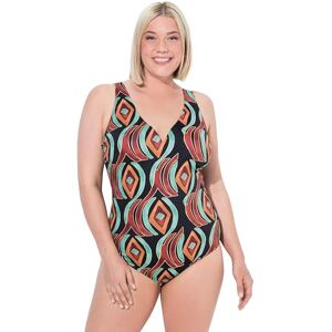 Ulla Popken Damen große Größen Übergrößen Plus Size Badeanzug, grafischer Druck, Softcups, recycelt schwarz 46 837062100-46 Ulla Popken Damen große Größen Übergrößen Plus Size Badeanzug, grafischer Druck, Softcups, recycelt schwarz 46 837062100-46