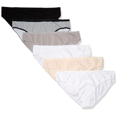 Amazon Essentials Damen Bikinihose aus Baumwolle (in Übergröße erhältlich), 6er-Pack, Grundfarben/Streifen, XXL Große Größen Amazon Essentials Damen Bikinihose aus Baumwolle (in Übergröße erhältlich), 6er-Pack, Grundfarben/Streifen, XXL Große Größen