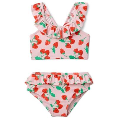 Amazon Essentials Mädchen Zweiteiliges Bikini-Set mit Rüschen , Rosa Tomatenrot Erdbeeren, 6-7 Jahre Amazon Essentials Mädchen Zweiteiliges Bikini-Set mit Rüschen , Rosa Tomatenrot Erdbeeren, 6-7 Jahre