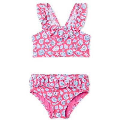 Amazon Essentials Mädchen Zweiteiliges Bikini-Set mit Rüschen , Intensive Rosa Muscheln, 3 Jahre Amazon Essentials Mädchen Zweiteiliges Bikini-Set mit Rüschen , Intensive Rosa Muscheln, 3 Jahre
