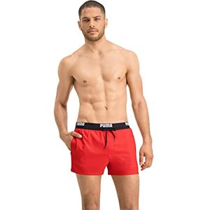 Puma Herren Logo Length Swim Shorts Badehose, Rot, S Puma Herren Logo Length Swim Shorts Badehose, Rot, S