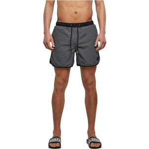 Urban Classics Herren Badehose Retro Swimshorts, Retro Badehose für Männer, mit Kordelzug, Black/darkshadow, M Urban Classics Herren Badehose Retro Swimshorts, Retro Badehose für Männer, mit Kordelzug, Black/darkshadow, M