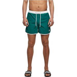 Urban Classics Herren Badehose Retro Swimshorts, Retro Badehose für Männer, mit Kordelzug, White/Green, M Urban Classics Herren Badehose Retro Swimshorts, Retro Badehose für Männer, mit Kordelzug, White/Green, M