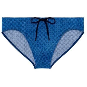HOM Herren Slip De Bain Hendaye Schwimm-Slips, Blue Print, 48 HOM Herren Slip De Bain Hendaye Schwimm-Slips, Blue Print, 48