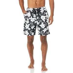 Amazon Essentials Herren 23cm Badehose mit Netzfutter, Taschen und Kordelzugverschluss, Schwarz Hibiskusblume, M Amazon Essentials Herren 23cm Badehose mit Netzfutter, Taschen und Kordelzugverschluss, Schwarz Hibiskusblume, M