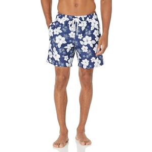 Amazon Essentials Herren Badehose mit Netzfutter, Taschen und Kordelzugverschluss, Marineblau Hibiskusblume, S Amazon Essentials Herren Badehose mit Netzfutter, Taschen und Kordelzugverschluss, Marineblau Hibiskusblume, S