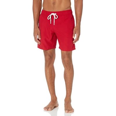 Amazon Essentials Herren Badehose mit Netzfutter, Taschen und Kordelzugverschluss, Rot, XL Amazon Essentials Herren Badehose mit Netzfutter, Taschen und Kordelzugverschluss, Rot, XL