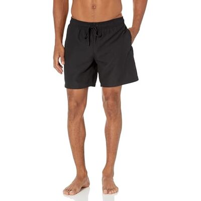 Amazon Essentials Herren Badehose mit Netzfutter, Taschen und Kordelzugverschluss, Schwarz, L Amazon Essentials Herren Badehose mit Netzfutter, Taschen und Kordelzugverschluss, Schwarz, L