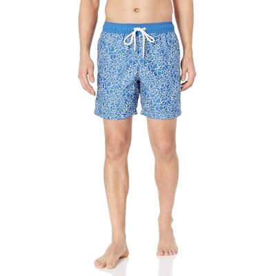Amazon Essentials Herren 18cm Badehose mit Netzfutter, Taschen und Kordelzugverschluss, Silhouette mit Blumen, XXL Amazon Essentials Herren 18cm Badehose mit Netzfutter, Taschen und Kordelzugverschluss, Silhouette mit Blumen, XXL