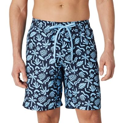 Amazon Essentials Herren 23cm Badehose mit Netzfutter, Taschen und Kordelzugverschluss, Marineblau Tropisch, XXL Amazon Essentials Herren 23cm Badehose mit Netzfutter, Taschen und Kordelzugverschluss, Marineblau Tropisch, XXL