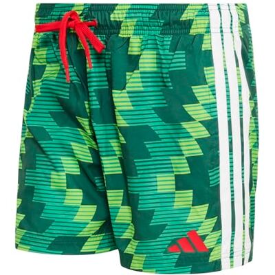 Adidas Herren Football-Inspired Graphic Swim 5 Inch Swimwear, semi solar Green/Better Scarlet, XL Adidas Herren Football-Inspired Graphic Swim 5 Inch Swimwear, semi solar Green/Better Scarlet, XL