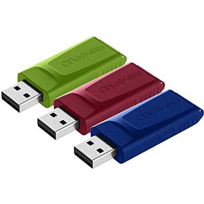 Verbatim Slider USB-Stick 16 GB Multipack, USB 2.0-Schnittstelle Multipack 3 STK. Rot/Blau/Grün Verbatim Slider USB-Stick 16 GB Multipack, USB 2.0-Schnittstelle Multipack 3 STK. Rot/Blau/Grün