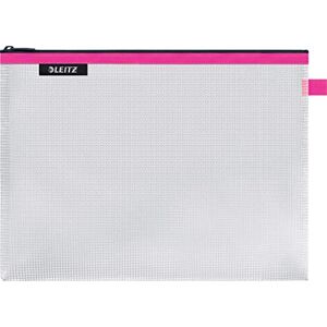 Leitz WOW Reise Zip-Beutel, durchsichtig, Ideal zur Organisation auf Reisen und im Handgepäck, Kosmetiktasche, Groß, 30 x 23 cm, Pink, 40260023 Leitz WOW Reise Zip-Beutel, durchsichtig, Ideal zur Organisation auf Reisen und im Handgepäck, Kosmetiktasche, Groß, 30 x 23 cm, Pink, 40260023