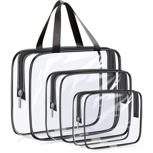Elalove 3er SetTransparente Kulturtasche mit Reißverschluss 3 Größen Kosmetiktaschen für große Aufbewahrung, wasserdicht, langlebig, ideal für Reise, Flugzeug Handgepäck und Organisation Elalove 3er SetTransparente Kulturtasche mit Reißverschluss 3 Größen Kosmetiktaschen für große Aufbewahrung, wasserdicht, langlebig, ideal für Reise, Flugzeug Handgepäck und Organisation