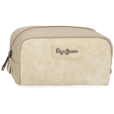 Pepe Jeans Jana, lässige Reisetaschen, blau und beige, aus Polyester und Kunstlederdetails von Joumma Bags, beige, Talla única, Kleine Kosmetiktasche Pepe Jeans Jana, lässige Reisetaschen, blau und beige, aus Polyester und Kunstlederdetails von Joumma Bags, beige, Talla única, Kleine Kosmetiktasche