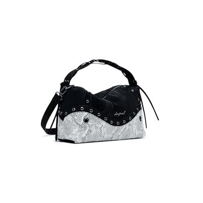 Desigual Handtasche Umhängetasche Bergamo Snake Patch Shoulder Bag Black schwarz Desigual Handtasche Umhängetasche Bergamo Snake Patch Shoulder Bag Black schwarz