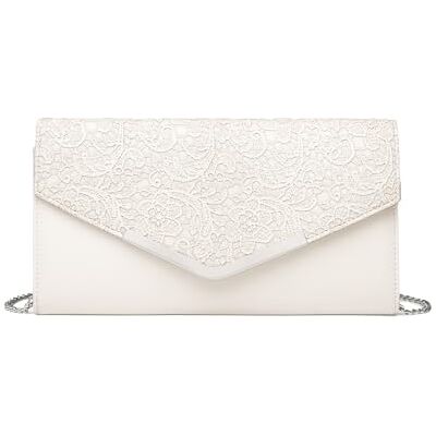 Miss Lulu Damen Clutch Tasche Geblümt Spitze Klutch Elegante Umhängetasche mit Kette Umschlag Handtasche Klein für Hochzeit Valentinstag Miss Lulu Damen Clutch Tasche Geblümt Spitze Klutch Elegante Umhängetasche mit Kette Umschlag Handtasche Klein für Hochzeit Valentinstag