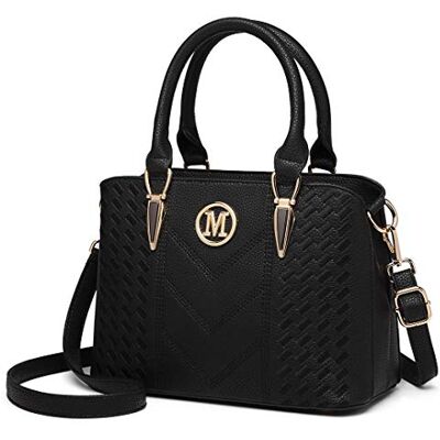 Miss Lulu Damen Handtasche mittelgroß Umhängetasche mit Lychee Muster mehreren Innentaschen für Arbeit Freizeit Alltags Tasche Miss Lulu Damen Handtasche mittelgroß Umhängetasche mit Lychee Muster mehreren Innentaschen für Arbeit Freizeit Alltags Tasche