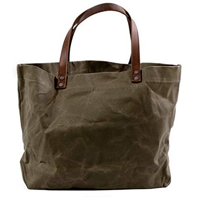 WUDON Reisetasche aus gewachstem Segeltuch – extra große Tragetasche für Damen, Green a, X-Large WUDON Reisetasche aus gewachstem Segeltuch – extra große Tragetasche für Damen, Green a, X-Large