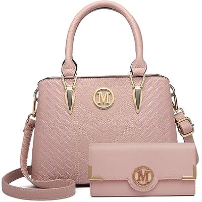 Miss Lulu Handtasche Damen Mittelgroß aus PU-Leder, Henkeltasche mit abnehmbarem Schultergurt, elegante Umhängetasche für Alltag und Büro Miss Lulu Handtasche Damen Mittelgroß aus PU-Leder, Henkeltasche mit abnehmbarem Schultergurt, elegante Umhängetasche für Alltag und Büro