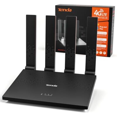 Tenda 4G WLAN Router mit SIM Karte LTE Cat4 N300 Modem 4G03 Pro V2.0 4 Faltbare Antennen, USB-C Powerbank-Betrieb, LAN/WAN, Plug&Play, Mobiler für Wohnmobil, Camping, Homeoffice & Garten Tenda 4G WLAN Router mit SIM Karte LTE Cat4 N300 Modem 4G03 Pro V2.0 4 Faltbare Antennen, USB-C Powerbank-Betrieb, LAN/WAN, Plug&Play, Mobiler für Wohnmobil, Camping, Homeoffice & Garten
