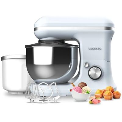Cecotec Rühr- und Knetmaschine Cecomixer Merengue 5L 1200 Ice-Cream Blau. 1200 W, 5-Liter-Schüssel aus Edelstahl und Zubehör zum Schlagen und Kneten, inklusive Funktion zum Eiscreme machen Cecotec Rühr- und Knetmaschine Cecomixer Merengue 5L 1200 Ice-Cream Blau. 1200 W, 5-Liter-Schüssel aus Edelstahl und Zubehör zum Schlagen und Kneten, inklusive Funktion zum Eiscreme machen
