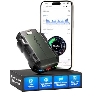 TOPDON TopScan Master OBD2 Diagnosegerät Auto, Bidirektionale Kontrolle/30+ Zurücksetzen/KI-gestützt, CAN-FD&DoIP, FCA/Nissan/Renault SGW TOPDON TopScan Master OBD2 Diagnosegerät Auto, Bidirektionale Kontrolle/30+ Zurücksetzen/KI-gestützt, CAN-FD&DoIP, FCA/Nissan/Renault SGW