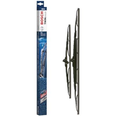Bosch Twin Spoiler 604 S Front-Scheibenwischer 2 Wischblätter Set mit 2 Ersatz-Scheibenwischern und vormontiertem Quick-Clip-Adapter, 600 mm und 450 mm Bosch Twin Spoiler 604 S Front-Scheibenwischer 2 Wischblätter Set mit 2 Ersatz-Scheibenwischern und vormontiertem Quick-Clip-Adapter, 600 mm und 450 mm