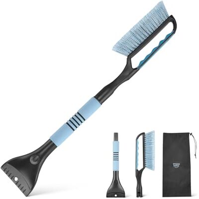 Amazon Basics Schneebesen mit Eiskratzer, ergonomischer Griff, Schwarz, Blau 66.5cm Amazon Basics Schneebesen mit Eiskratzer, ergonomischer Griff, Schwarz, Blau 66.5cm