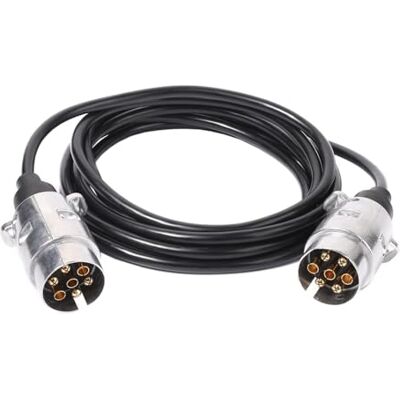 Ryme Automotive Anhängerstecker mit 7 Pins, 3,5 m TPU-Kabel, Metallklemmen, Stecker für Wohnwagen/Traktor Ryme Automotive Anhängerstecker mit 7 Pins, 3,5 m TPU-Kabel, Metallklemmen, Stecker für Wohnwagen/Traktor