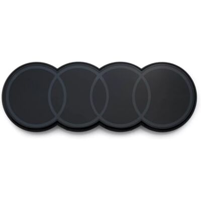 Audi 4KE071801A Zeichen Kühlergrill Ringe Emblem Logo zweidimensional, grau Audi 4KE071801A Zeichen Kühlergrill Ringe Emblem Logo zweidimensional, grau