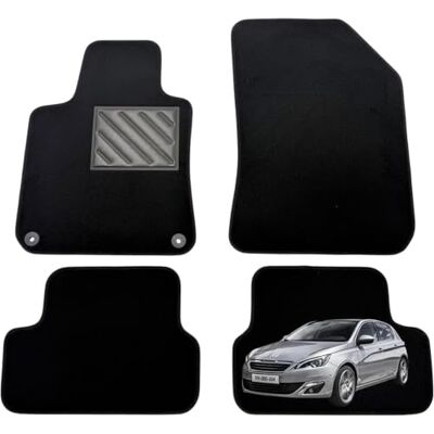 MTC Automotive Fußmatten für Peugeot 308 II ab 2013 Limousine 3/5 Türer Autoteppiche auf Größe, rutschfest, verstärkter Fersenpolster aus Gummi, Ankerknöpfe MTC Automotive Fußmatten für Peugeot 308 II ab 2013 Limousine 3/5 Türer Autoteppiche auf Größe, rutschfest, verstärkter Fersenpolster aus Gummi, Ankerknöpfe