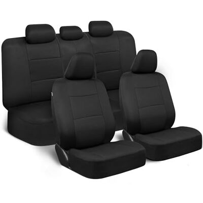 BDK PolyPro Autositzbezüge, komplettes Set in solidem Schwarz, vorne und hinten, Geteilte Sitzbank, einfache Montage, Innenbezüge für Auto, LKW, Van, SUV BDK PolyPro Autositzbezüge, komplettes Set in solidem Schwarz, vorne und hinten, Geteilte Sitzbank, einfache Montage, Innenbezüge für Auto, LKW, Van, SUV