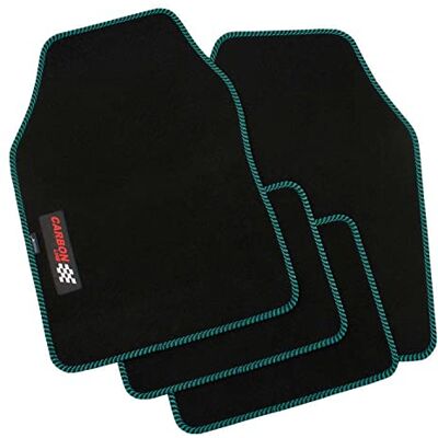 PETEX Carbon Autoteppich Universal 4-teilig schwarz/grün PETEX Carbon Autoteppich Universal 4-teilig schwarz/grün