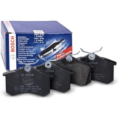 Bosch BP1295 Auto Bremsbeläge hinten -Qualität für leises Bremsen mit wenig Staub ECE-R90 zertifiziert kupferfrei 1 Set mit 4 Bremsbelägen Bosch BP1295 Auto Bremsbeläge hinten -Qualität für leises Bremsen mit wenig Staub ECE-R90 zertifiziert kupferfrei 1 Set mit 4 Bremsbelägen