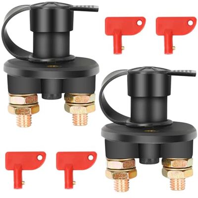Bolatus 2 Stück Batterieschalter 12V / 24V, Auto Batterie Trennschalter Hauptstromschalter 2 Polig Ein-/Aus-Schalter Kill Switch 6V für Fahrzeug Boot Auto Kfz Bolatus 2 Stück Batterieschalter 12V / 24V, Auto Batterie Trennschalter Hauptstromschalter 2 Polig Ein-/Aus-Schalter Kill Switch 6V für Fahrzeug Boot Auto Kfz