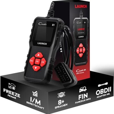 LAUNCH Creader E1 OBD2 Diagnosegerät Auto,Fehlerauslesegerät für Motor & Abgas,liest & löscht Fehlercodes, zeigt Live-Daten & I/M-Bereitschaft,unterstützt Batteriespannungsprüfung & Freeze-Frame-Daten LAUNCH Creader E1 OBD2 Diagnosegerät Auto,Fehlerauslesegerät für Motor & Abgas,liest & löscht Fehlercodes, zeigt Live-Daten & I/M-Bereitschaft,unterstützt Batteriespannungsprüfung & Freeze-Frame-Daten