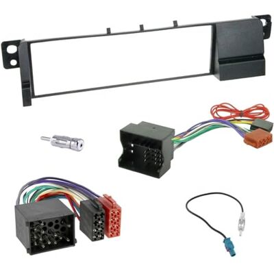 Sound Way Sound-way 2 DIN Autoradio RadioRahmen RadioBlende, ISO Kabel, Schlüssel, Antenneadapter kompatibel mit BMW 3er E46, E36 Sound Way Sound-way 2 DIN Autoradio RadioRahmen RadioBlende, ISO Kabel, Schlüssel, Antenneadapter kompatibel mit BMW 3er E46, E36