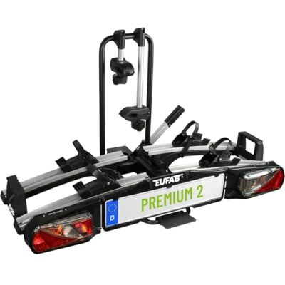 EUFAB 11521 Fahrradträger PREMIUM 2, E-Bike geeignet, komplett vormontiert, Diebstahlschutz, für 2 Fahrräder, für Anhängekupplung, Schwarz, Silber EUFAB 11521 Fahrradträger PREMIUM 2, E-Bike geeignet, komplett vormontiert, Diebstahlschutz, für 2 Fahrräder, für Anhängekupplung, Schwarz, Silber