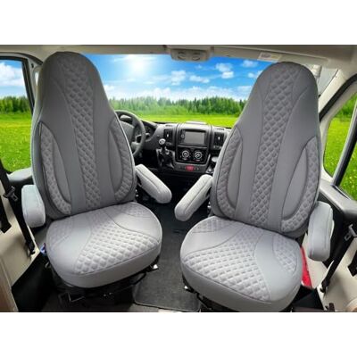 BREMER SITZBEZÜGE Maß Sitzbezüge Schonbezüge Pilotsitze Fahrer & Beifahrer Set kompatibel mit Wohnmobil FIAT Ducato, Pössl, Knaus, Adria, Carthago, Pilote Laika WPL409 Grau BREMER SITZBEZÜGE Maß Sitzbezüge Schonbezüge Pilotsitze Fahrer & Beifahrer Set kompatibel mit Wohnmobil FIAT Ducato, Pössl, Knaus, Adria, Carthago, Pilote Laika WPL409 Grau