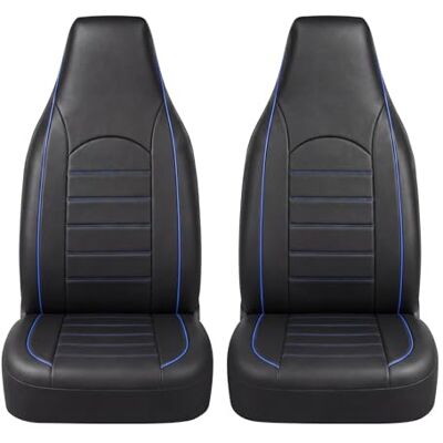 TOYOUN Klassisch Autositzbezüge Vordersitze Highback Sitzbezüge Auto Vordersitze 2er Universal Schonbezüge PU Leder Sitzschoner für Autositz Vorne Schwarz Blau Auto-Zubehör Innenraum TOYOUN Klassisch Autositzbezüge Vordersitze Highback Sitzbezüge Auto Vordersitze 2er Universal Schonbezüge PU Leder Sitzschoner für Autositz Vorne Schwarz Blau Auto-Zubehör Innenraum