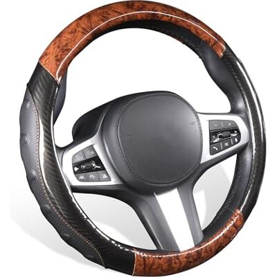TOYOUN Klassiker-Lenkradbezug Kunstleder Holzdekormuster, Universal Lenkradhülle 37-38 cm für Sommer & Winter, Autozubehör Innenraum Geschenke für Frauen und Männer TOYOUN Klassiker-Lenkradbezug Kunstleder Holzdekormuster, Universal Lenkradhülle 37-38 cm für Sommer & Winter, Autozubehör Innenraum Geschenke für Frauen und Männer