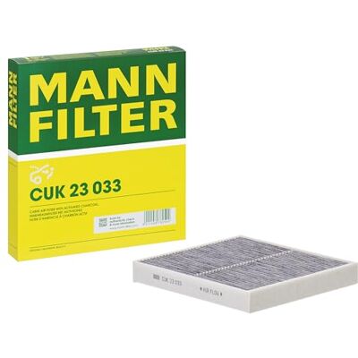 MANN-FILTER CUK 23 033 Innenraumfilter/Kabinenluftfilter Pollenfilter mit Aktivkohle für Pkw + Transporter MANN-FILTER CUK 23 033 Innenraumfilter/Kabinenluftfilter Pollenfilter mit Aktivkohle für Pkw + Transporter