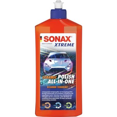 SONAX XTREME Ceramic Polish All-in-One (500 ml) Hochglanzpolitur mit Versiegelung: Entfernt Kratzer & frischt vermattete, verwitterte und ungepflegte Lacke effektiv auf SONAX XTREME Ceramic Polish All-in-One (500 ml) Hochglanzpolitur mit Versiegelung: Entfernt Kratzer & frischt vermattete, verwitterte und ungepflegte Lacke effektiv auf